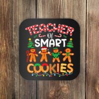 Christmas Teacher Of Smart Cookies Funny Cute Gingerbread Coaster