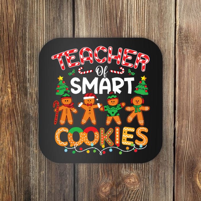 Christmas Teacher Of Smart Cookies Funny Cute Gingerbread Coaster