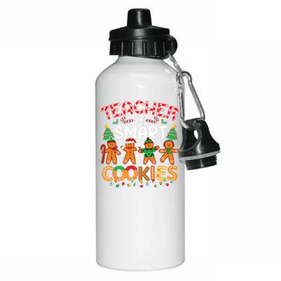 Christmas Teacher Of Smart Cookies Funny Cute Gingerbread Aluminum Water Bottle