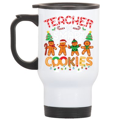 Christmas Teacher Of Smart Cookies Funny Cute Gingerbread Stainless Steel Travel Mug