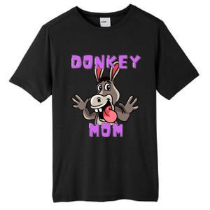 Cute Tongue Out Funny Silly Donkey Mom Design Tall Fusion ChromaSoft Performance T-Shirt