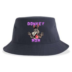 Cute Tongue Out Funny Silly Donkey Mom Design Sustainable Bucket Hat