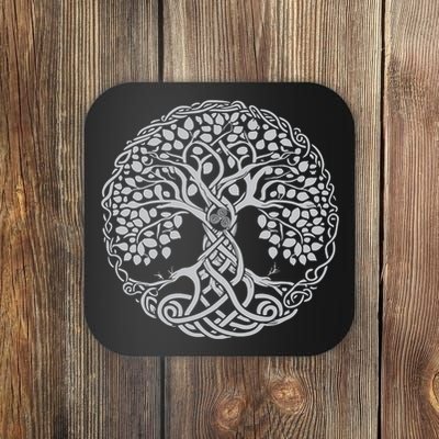 Celtic Tree Of Life Or Gaelic Knotwork Art Oak Coaster