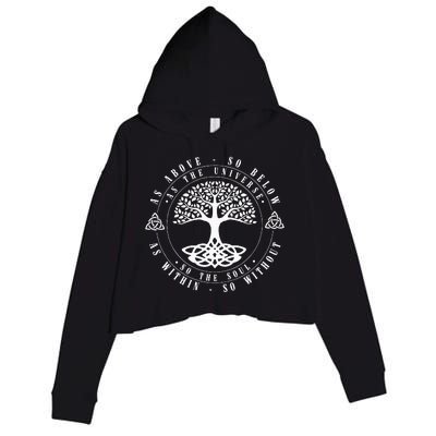 Celtic Tree Of Life As Above So Below Spiritual Yoga Crop Fleece Hoodie