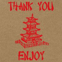 Chinese Take Out Thank You Enjoy Halloween 2020 Costume Cotton Canvas Backpack