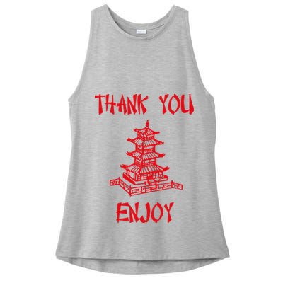 Chinese Take Out Thank You Enjoy Halloween 2020 Costume Ladies PosiCharge Tri-Blend Wicking Tank