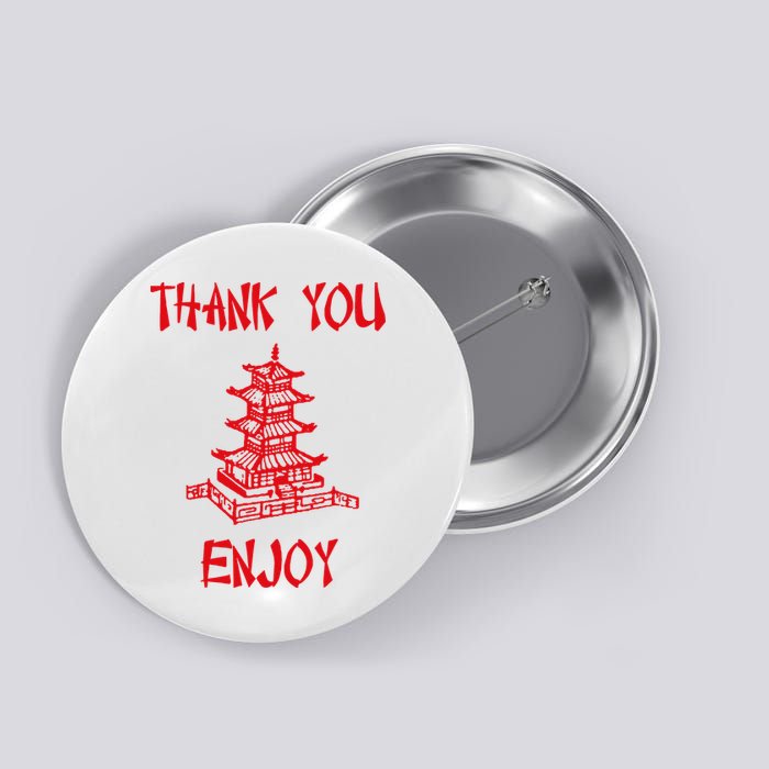 Chinese Take Out Thank You Enjoy Halloween 2020 Costume Button