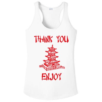 Chinese Take Out Thank You Enjoy Halloween 2020 Costume Ladies PosiCharge Competitor Racerback Tank