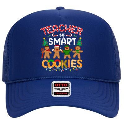 Christmas Teacher Of Smart Cookies Funny Cute Gingerbread High Crown Mesh Back Trucker Hat