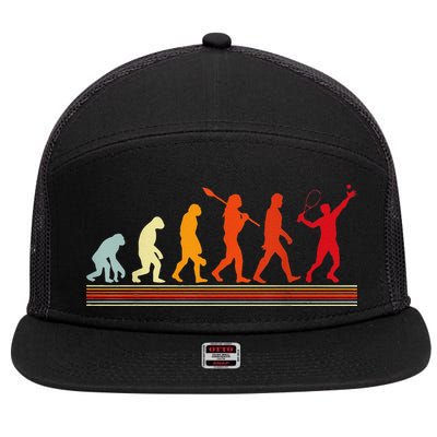 Cute Tennis Player Evolution Retro Vintage Color 7 Panel Mesh Trucker Snapback Hat
