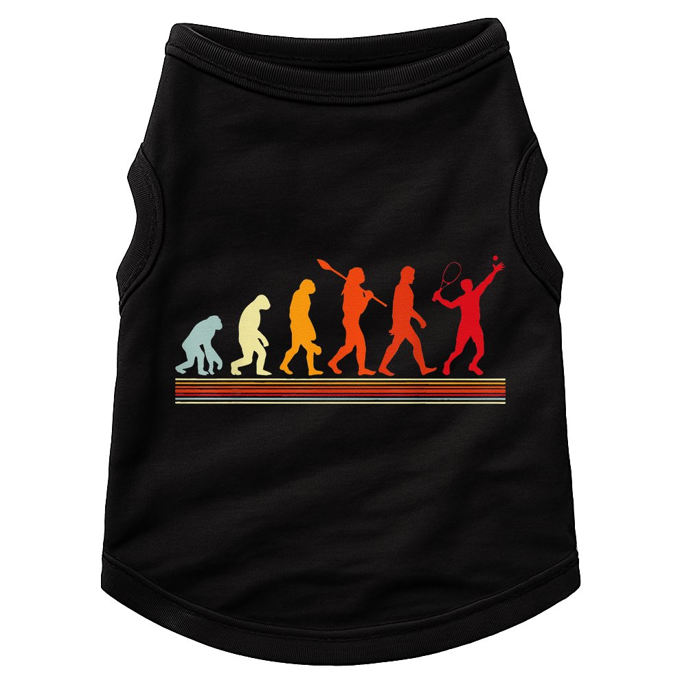 Cute Tennis Player Evolution Retro Vintage Color Doggie Tank