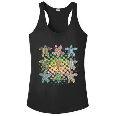 Colorful Tribal Pattern Sea Turtles Ladies PosiCharge Competitor Racerback Tank