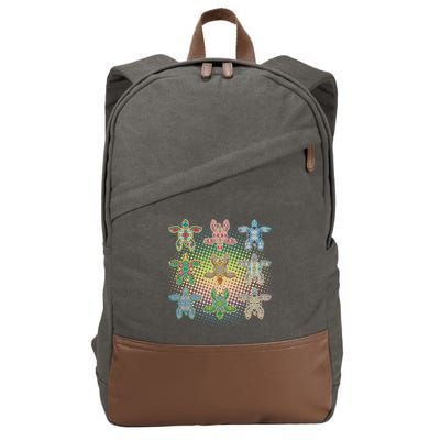 Colorful Tribal Pattern Sea Turtles Cotton Canvas Backpack