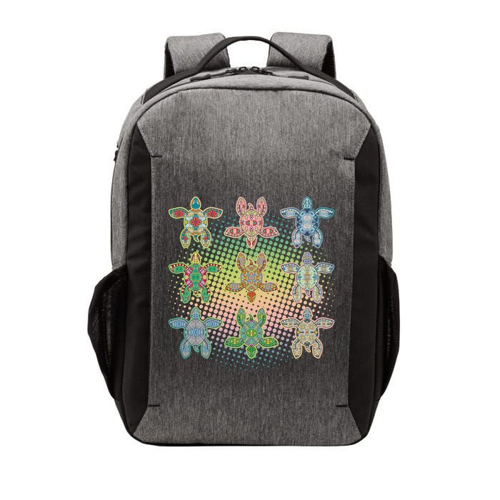 Colorful Tribal Pattern Sea Turtles Vector Backpack