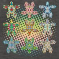 Colorful Tribal Pattern Sea Turtles Vector Backpack