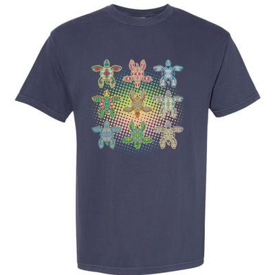 Colorful Tribal Pattern Sea Turtles Garment-Dyed Heavyweight T-Shirt