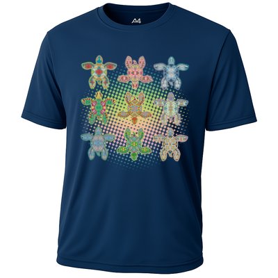 Colorful Tribal Pattern Sea Turtles Performance Shirt