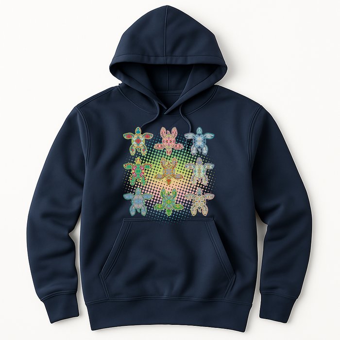 Colorful Tribal Pattern Sea Turtles Hoodie