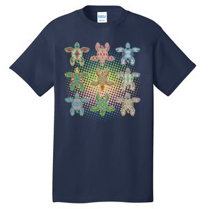 Colorful Tribal Pattern Sea Turtles Tall T-Shirt