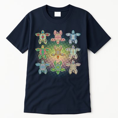 Colorful Tribal Pattern Sea Turtles Tall T-Shirt