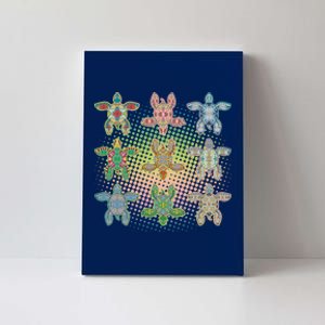 Colorful Tribal Pattern Sea Turtles Canvas