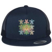 Colorful Tribal Pattern Sea Turtles Flatbill Hat