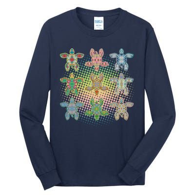 Colorful Tribal Pattern Sea Turtles Tall Long Sleeve T-Shirt