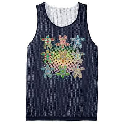 Colorful Tribal Pattern Sea Turtles Mesh Reversible Basketball Jersey Tank