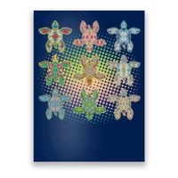 Colorful Tribal Pattern Sea Turtles Poster