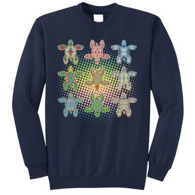 Colorful Tribal Pattern Sea Turtles Tall Sweatshirt