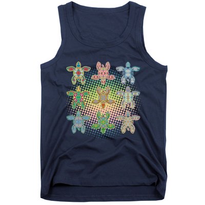 Colorful Tribal Pattern Sea Turtles Tank Top