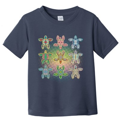 Colorful Tribal Pattern Sea Turtles Toddler T-Shirt
