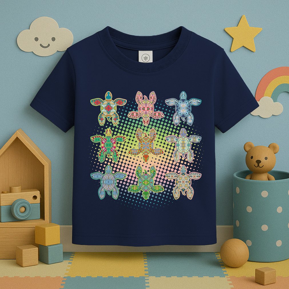 Colorful Tribal Pattern Sea Turtles Toddler T-Shirt