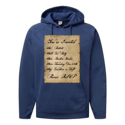 Colonial Tea Party Taxation Is Theft 1776 2A Boston USA Performance Fleece Hoodie