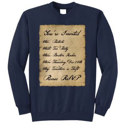 Colonial Tea Party Taxation Is Theft 1776 2A Boston USA Tall Sweatshirt