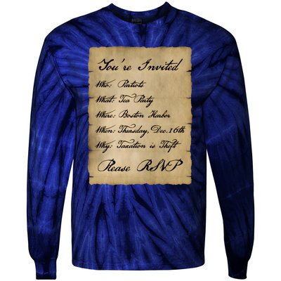 Colonial Tea Party Taxation Is Theft 1776 2A Boston USA Tie-Dye Long Sleeve Shirt