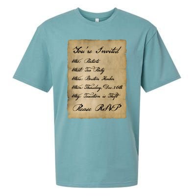 Colonial Tea Party Taxation Is Theft 1776 2A Boston USA Sueded Cloud Jersey T-Shirt