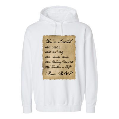 Colonial Tea Party Taxation Is Theft 1776 2A Boston USA Garment-Dyed Fleece Hoodie