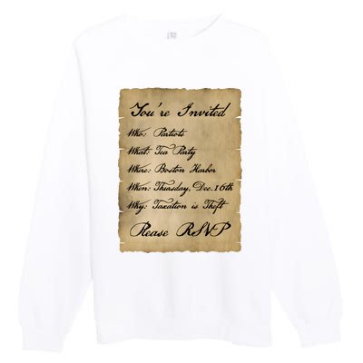 Colonial Tea Party Taxation Is Theft 1776 2A Boston USA Premium Crewneck Sweatshirt