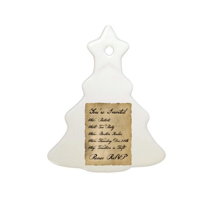 Colonial Tea Party Taxation Is Theft 1776 2A Boston USA Ceramic Tree Ornament