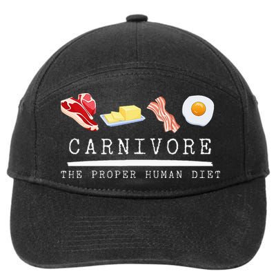 Carnivore The Proper Human Diet Beef Butter Bacon Eggs 7-Panel Snapback Hat