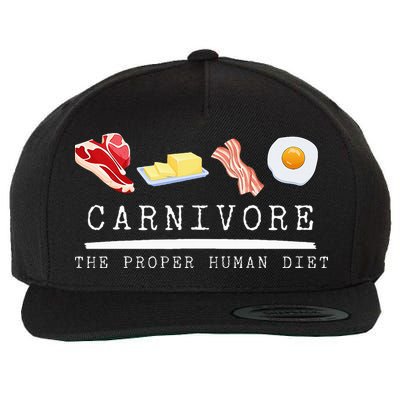 Carnivore The Proper Human Diet Beef Butter Bacon Eggs Wool Snapback Cap