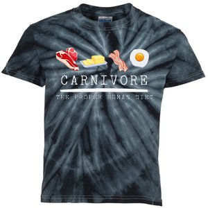 Carnivore The Proper Human Diet Beef Butter Bacon Eggs Kids Tie-Dye T-Shirt