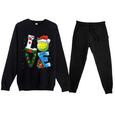 Christmas Tennis Players Lovers Xmas Premium Crewneck Sweatsuit Set