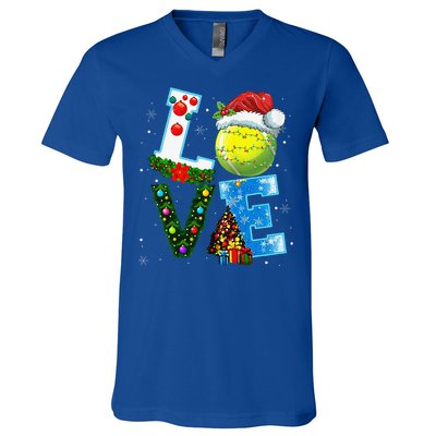 Christmas Tennis Players Lovers Xmas V-Neck T-Shirt