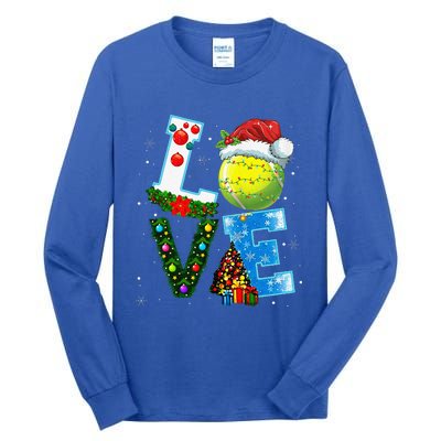 Christmas Tennis Players Lovers Xmas Tall Long Sleeve T-Shirt