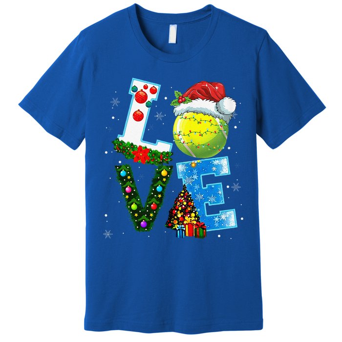 Christmas Tennis Players Lovers Xmas Premium T-Shirt