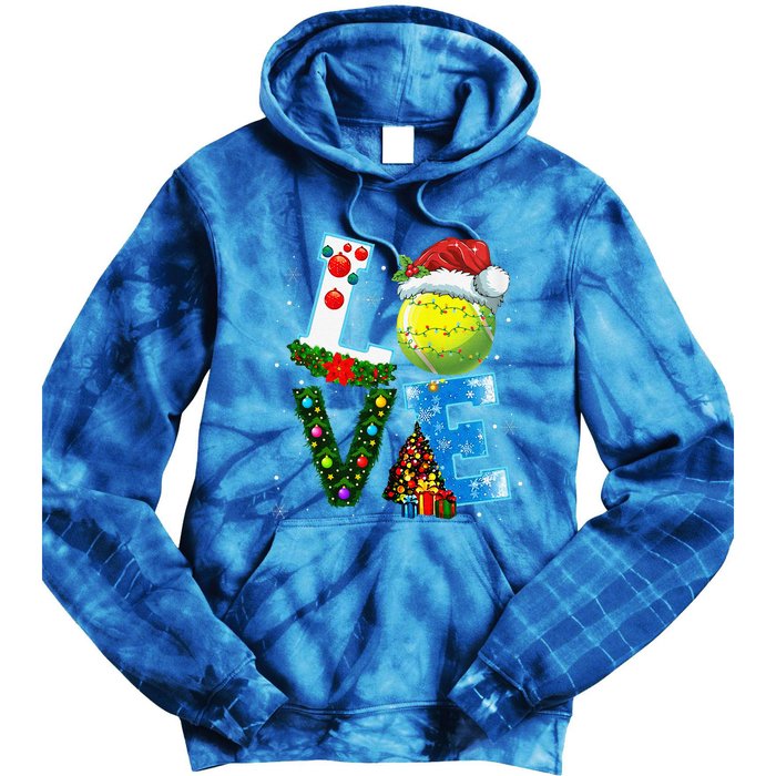 Christmas Tennis Players Lovers Xmas Tie Dye Hoodie