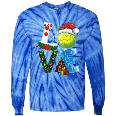 Christmas Tennis Players Lovers Xmas Tie-Dye Long Sleeve Shirt