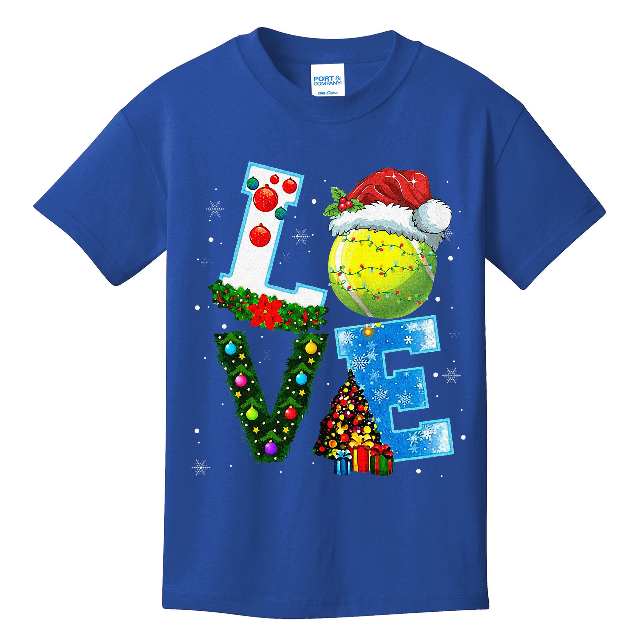 Christmas Tennis Players Lovers Xmas Kids T-Shirt